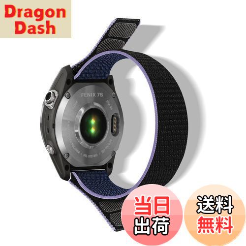 【送料無料】[HeeNia] QuickFit 22mm 対応バンド Garmin Descent G2/Garmin Tactix 8 47mm/Fenix 8 47mm/Fenix E 47mm/Fenix 7 Pro Solarスポーツバンド ナイロン交換バンド軽量 ガーミン ベルトFenix 7 Pro/7/6/5/6 Pro用 (ブルー)
