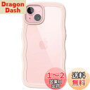【送料無料】JETech iPhone 15 6.1インチ用 かわいい ケース 波状フレーム うねうね 耐衝撃 スマホカバー 女性用 女子向け クリア ハードPCバック (ピンク)