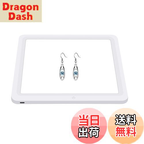 【送料無料】PULUZ 21cmLEDシャドーレスランプパネル 白色光 600LM アクリル製 Type-C給電 ミニLED写真シャドーレスライト シャドウレス写真撮影ジュエリーや化粧品商業用撮影に最適 商品撮影照明キット(20cmライトパネル)