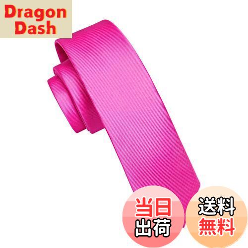 【送料無料】[HISDERN] ピンク ナロータイ メンズ ネクタイ 無地 細め 結婚式 幅5.5cm シルク 洗える ブランドG-01