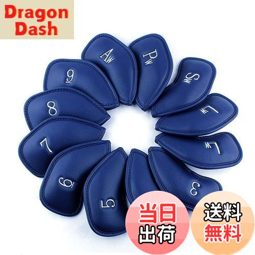 【送料無料】Vester ゴルフクラブ保護カバー ゴルフアイアンカバー 合成皮革製 柔軟防水材 保護用 軽量生地 マジックテープ開閉(3〜9、Aw、Pw、Sw、...