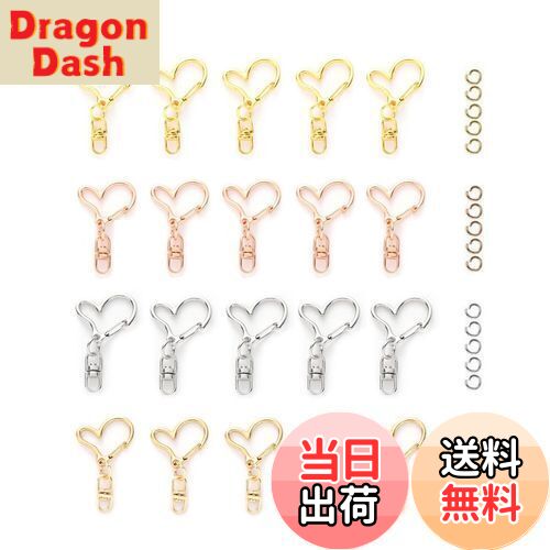 【送料無料】YFFSFDC キーホルダー金具 20個 回転カン付き ワンタッチキーホルダー カワイイ DIY用パーツ 手作り キーリング シルバー ゴールドなど...