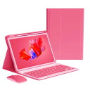 iPad A16 2025 キーボードケース マウス付き 2022 10.9インチ iPad 第10世代 キーボード カバー Apple Pencil 収納可能 アイパッド 分離式 カラーキーボード レディース 可愛い ビジネス (濃いピンク)(2)