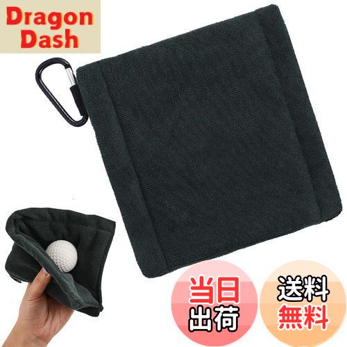【送料無料】ゴルフボールクリーニングタオル マイクロファイバー タオル カラビナ付き ゴルフクリーニ..