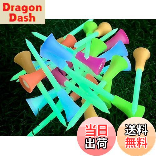 【送料無料】Crestgolfゴルフティー ゴルフ ティー ロング 夜光るショートティー 83mm 20本入 発光ゴルフ ティー 紛失を防ぐ プラスチックティー...