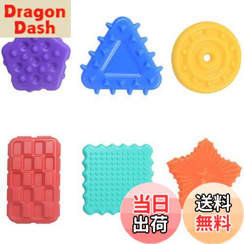 【送料無料】EsiFare 6個セット 感覚刺激グッズ 自閉症 感覚おもちゃ 解消おもちゃ ストレスや不安を和らげる 軽量で持ち運びやすい 誕生日プレゼント クリスマスプレゼント ストレスリリーフおもちゃなど 三角形 長方形 正方形 円 五角形 星の 6 つの形状 赤青緑黄オレンジ