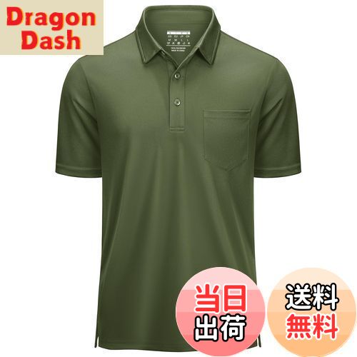 【送料無料】[KEFITEVD] ポロシャツ メンズ 半袖 速乾tシャツ 夏用 作業着 ポリエステルシャツ ポケッ..