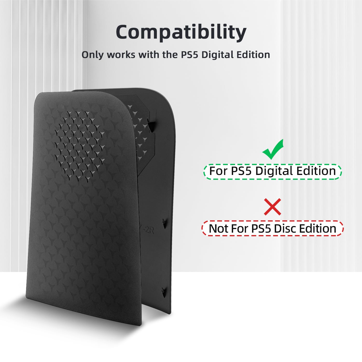 Mcbazel PS5フェイスプレート PS5デジタル版用 交換用 フェイスプレート 冷却口付き ダストフィルター付き 放熱対策 PS5 デジタル版のみ対応 PS5 Slimには対応しておりません -ブラック