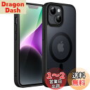 JETech iPhone 14 6.1インチ用 マグネット ケース MagSafeに対応 半透明のマット背面 薄型 耐衝撃 カバー (ブラック)