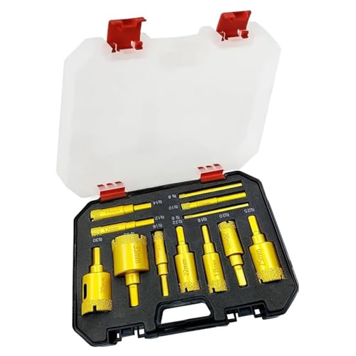 【送料無料】YUENTOEN 真空ダイヤモンドホールソー 6-35mm 12本組 タイル用ドリル ガラス・セラミック・大理石 穴あけ 切断用