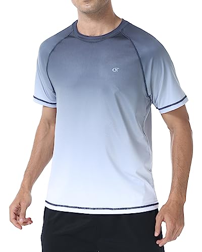 【送料無料】[Hyzhwl] ラッシュガード メンズ 半袖 水着 tシャツ UPF50+ 接触冷感 uvカット紫外線対策 速乾 水陸両用 通気 スポーツ 海水浴 サーフィン服 日焼け予防