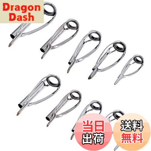 【送料無料】LNJLQW 10点セット 釣り糸 ロッド 釣竿 ラインガイド アイリング トップガイド ガイド ステンレス 釣り竿 穂先 ロッドの修理 交換 5サ...