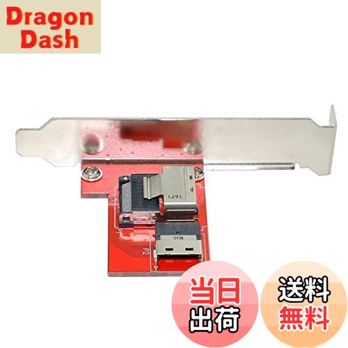 【送料無料】NFHK PCI-Express 4.0 スリムライン SAS SFF-8654 → Mini SAS SFF-8087 PCBA メスアダプター ブラケット付き