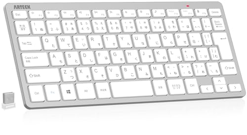 【送料無料】Arteck 2.4Gワイヤレスキーボード 無線 軽量 コンパクトメディア機能 ホットキー ショート..