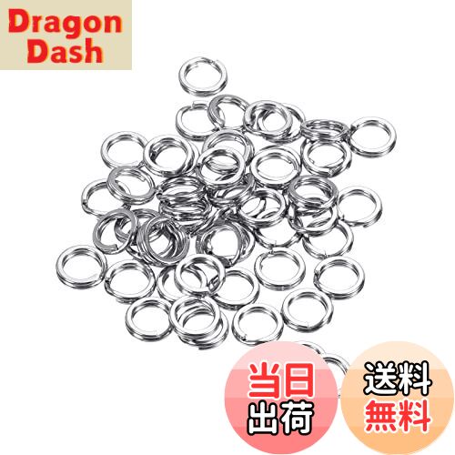 【送料無料】PATIKIL 1.0mm x 8mm 釣りスプリットリング 50個 304ステンレス鋼 ダブルフラットリングル..