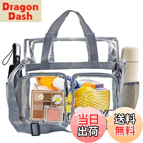 【送料無料】[Enkrio] クリアバッグ PVC素材 大容量 防水 プールバック ビーチバッグ 透明 ビニール レディース