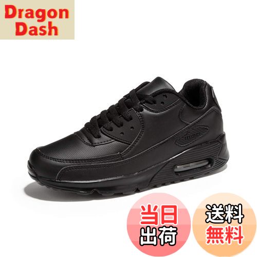 楽天DragonDash楽天市場店【送料無料】[Vocnako] 厚底 レースアップシューズ スニーカー 通勤靴 スボーツスニーカー レディースシューズ ウォーキングシューズ エアクッション付き 通学靴 ランニングシューズ 色：ブラック2、サイズ：23.5 cm