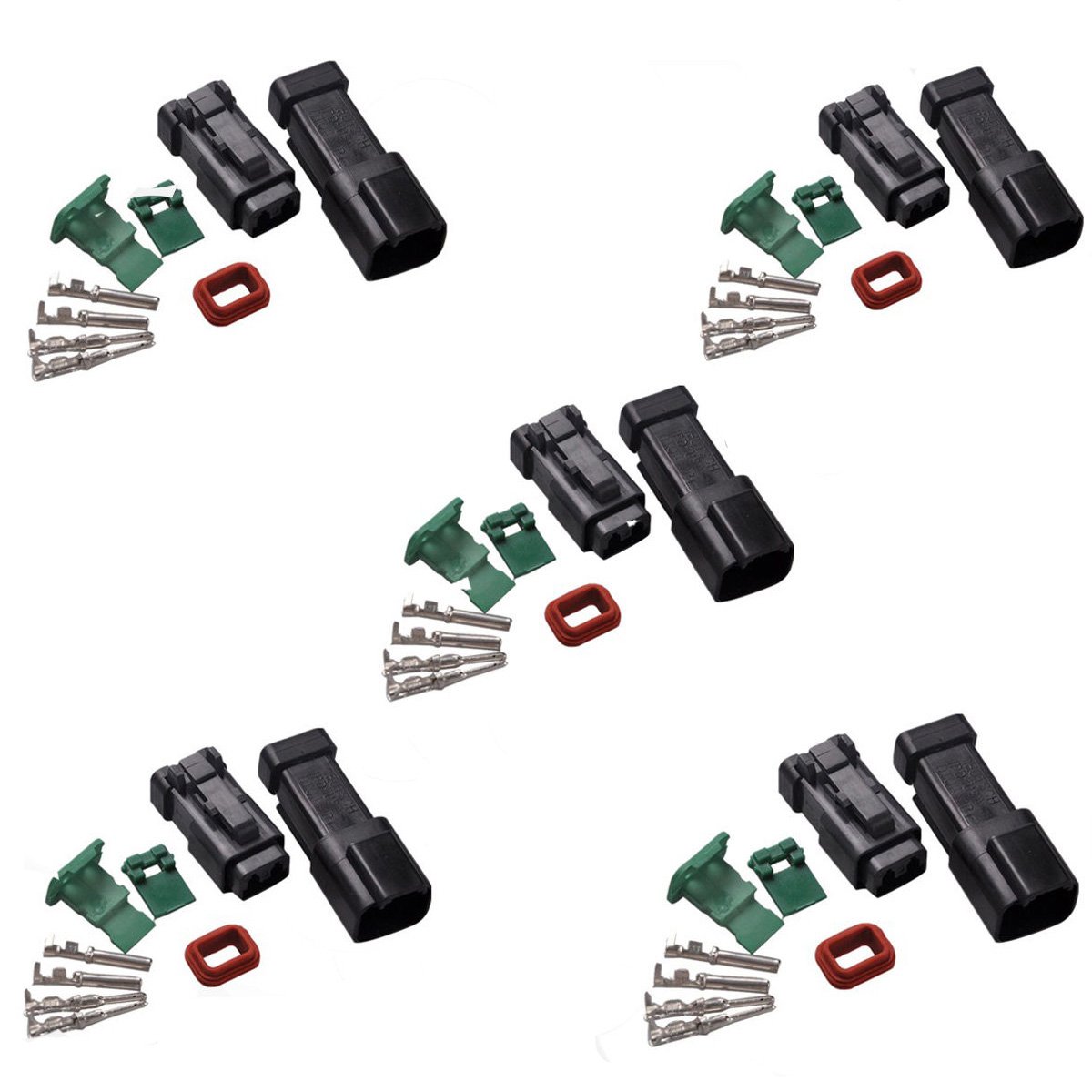 【送料無料】【Lightronic】5個セット DT コネクタ M/F Plug ソケットコンタクト用 プラグスタイル 密..