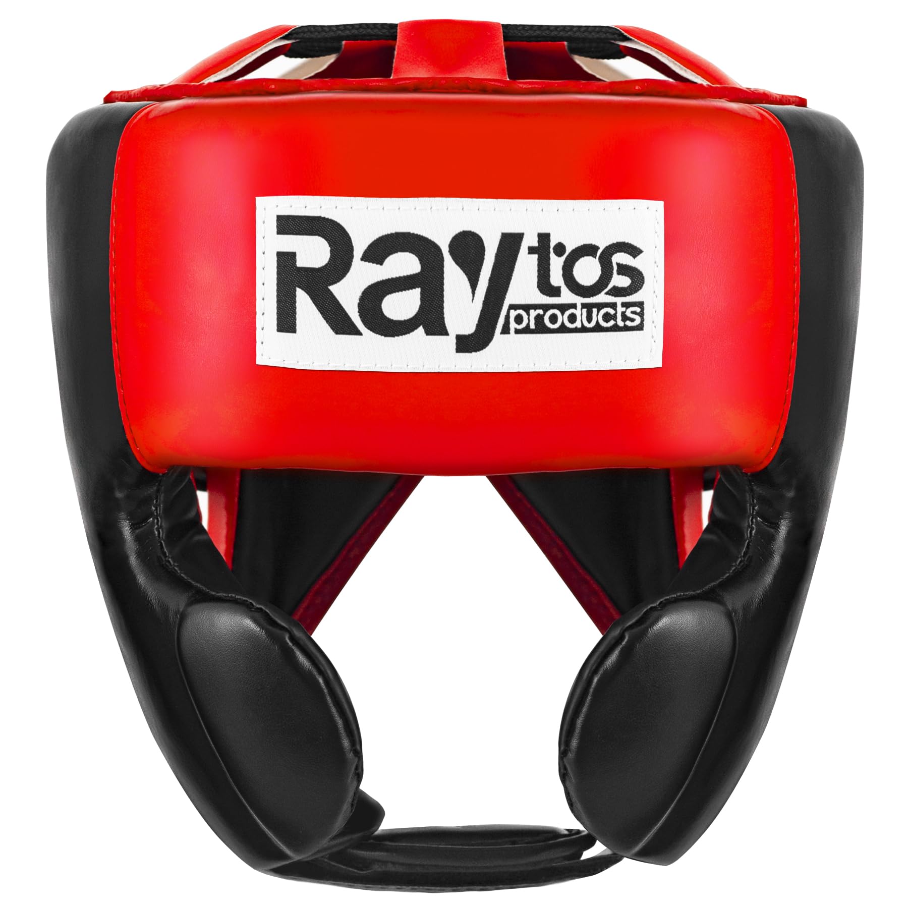 【送料無料】Raytos ヘッドギア ボクシング 【軽量210g PU製、180度広視野、独立ゾーン保護、滑り止めヘッドストラップ付き、男女兼用】 キックボクシング ぼくしんぐ boxing 色：黒赤