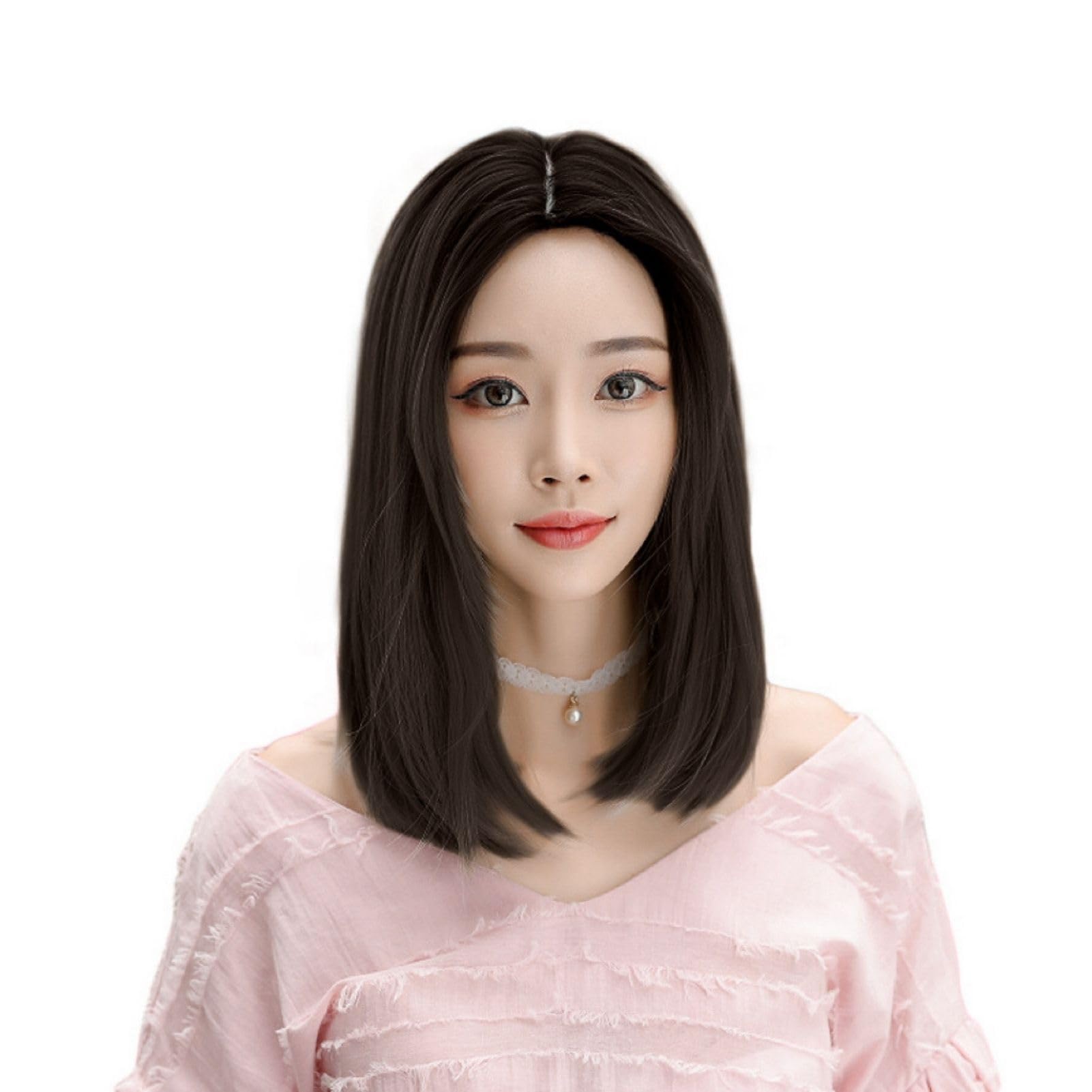 【送料無料】ウィッグ ショット ボブ 色：黒茶-2、サイズ：セミロング