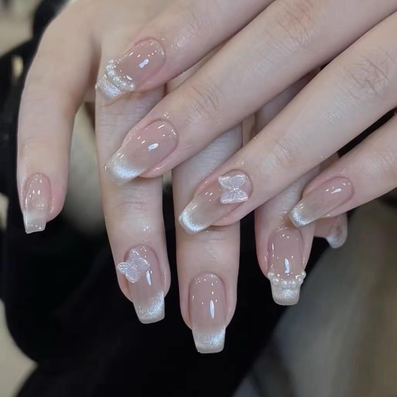 【送料無料】ネイルチップ 3D ロング 青 赤 ピンク 黒 人気 韓国 夏 青 春秋冬 ショート 付け爪 可愛い つけ爪 人気 3D おしゃれ 入学式 卒業式 成人式 結婚式 地雷系ラインストーンキャッツアイ 10枚入おしゃれ 色：628、サイズ：M