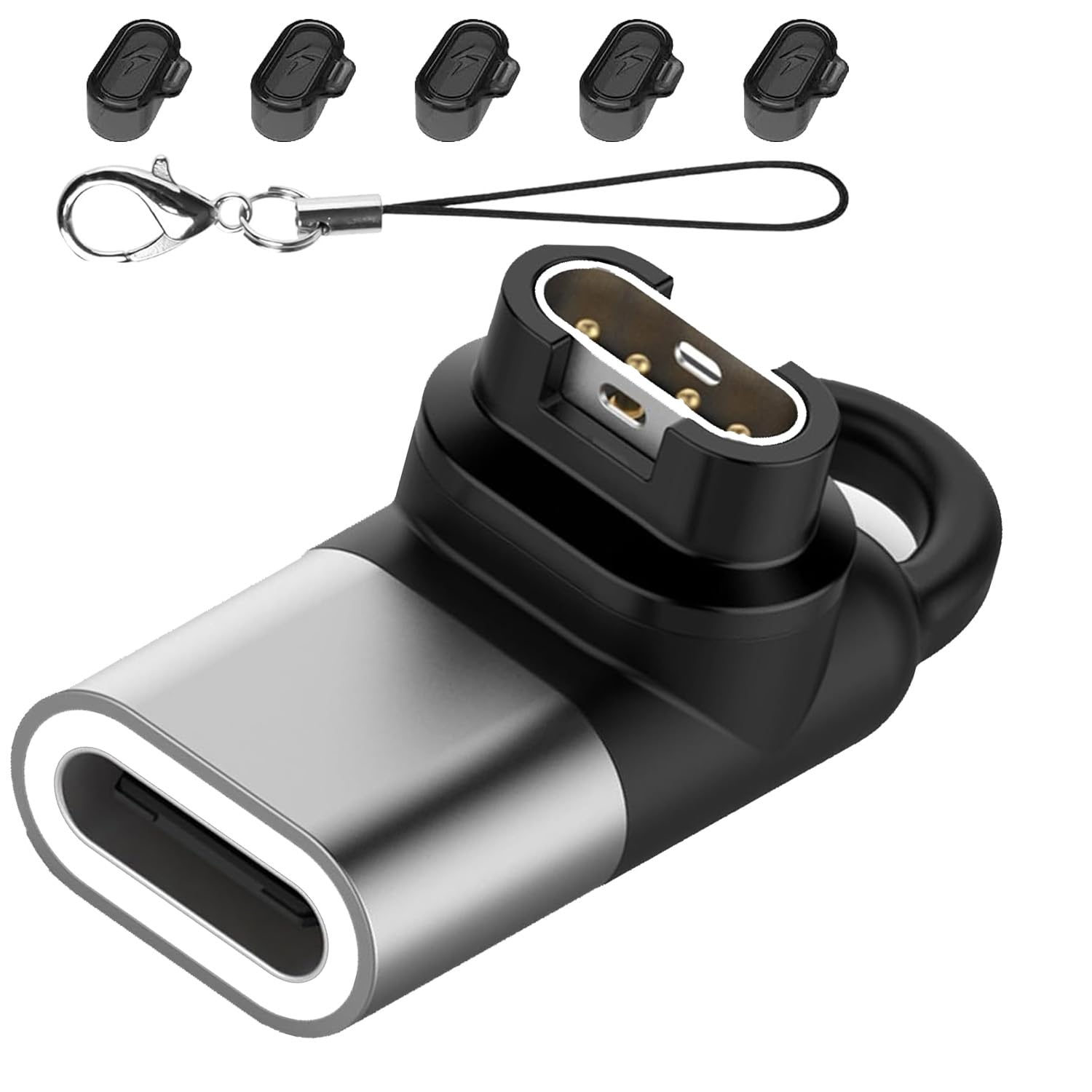 【送料無料】Gar-min(ガーミン)用変換アダプター（1個） L型Type-C対応 + 防塵プラグ 充電ポート用（5..