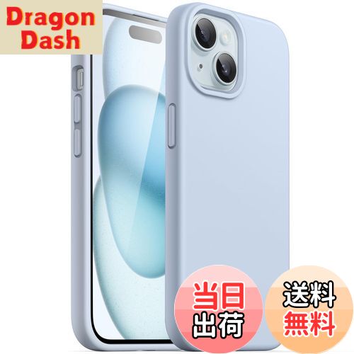 【送料無料】JETech iPhone 15 Plus 6.7インチ用 シリコンケース シルキーソフトタッチフルボディ保護ケース耐衝撃カバー (ブルー)