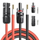 【送料無料】Cleqee 10AWGソーラー延長ケーブル 3m 10AWG(6mm?) ソーラーコネクター ソーラーパネルアダプタキットツール 太陽光パネル 並列接続用 IP67防水 片端加工 2本セット