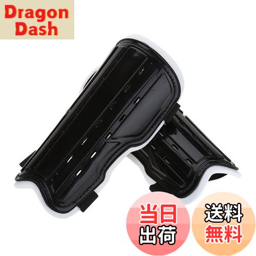 【送料無料】Alomejor サッカー すねパッド シンガード 子ども・ジュニア用 レガース 保護パッド 衝撃吸収 すね当て 調節可能 青・黒(黒)