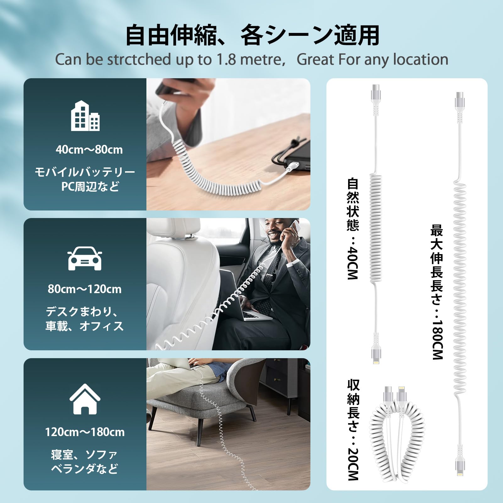 【送料無料】Ocbuo iPhone 充電ケーブル タイプc ライトニングケーブル 短い0.4mか...