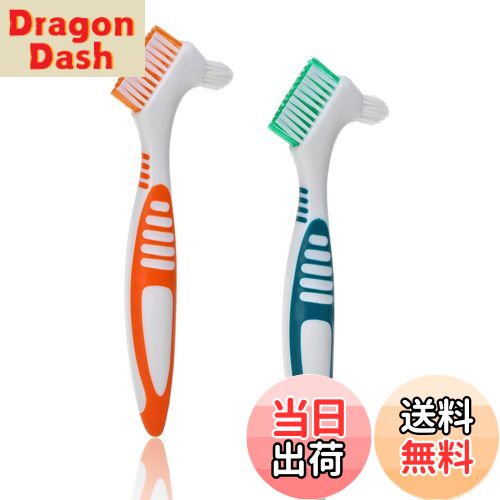 【送料無料】TOAURDA 入れ歯用歯ブラシ2本セット 義歯 歯ブラシ 義歯 クリーニングブラシ 義歯用歯ブラ..