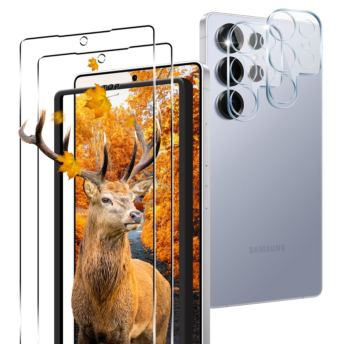 【送料無料】【2+2枚セット 指紋認証対応】 ガイド枠付き 用 Galaxy S25 Ultra ガ ...