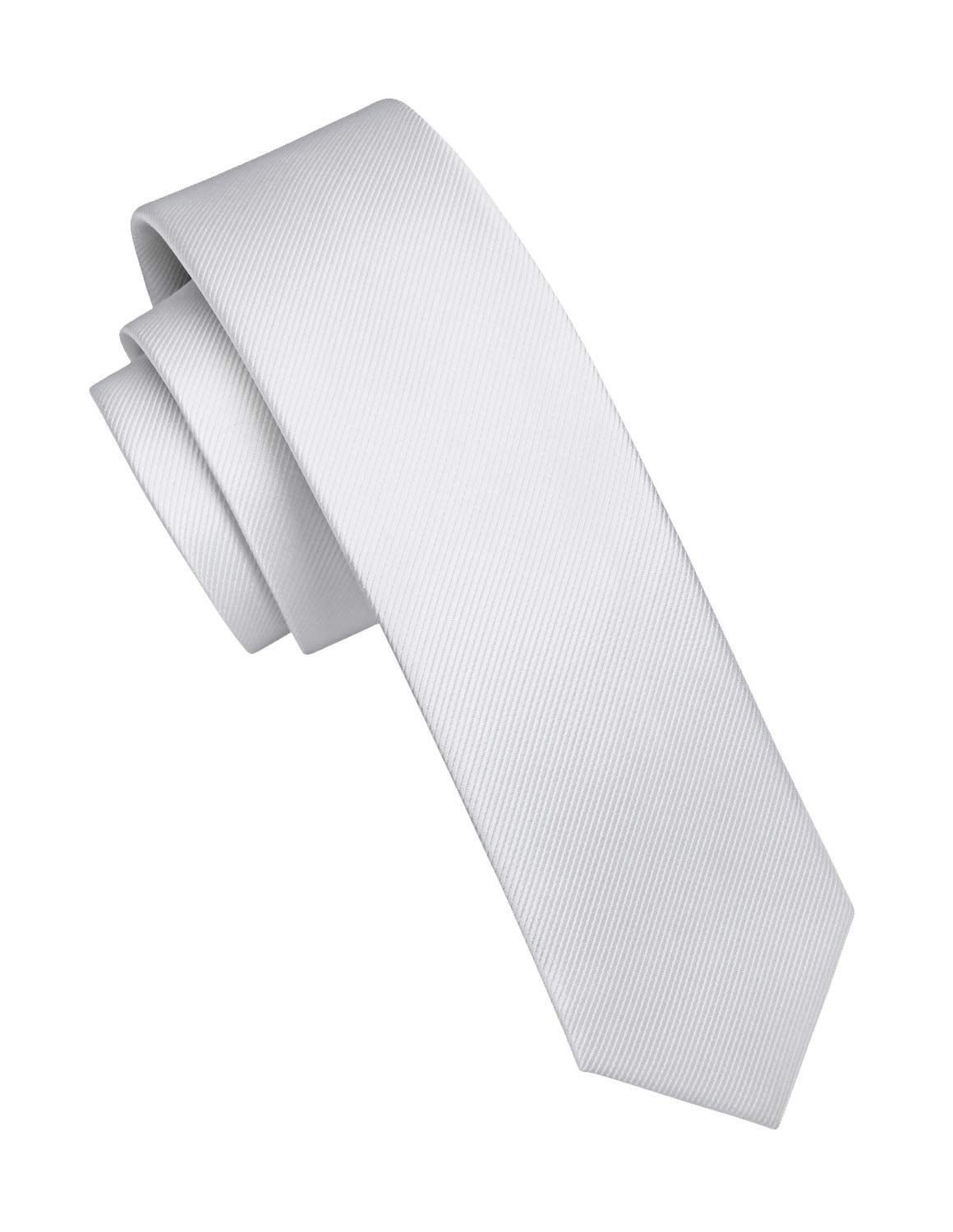 【送料無料】[HISDERN] 白 ナロータイ メンズ ネクタイ 無地 ホワイト ブラック 細め 結婚式 5.5cm シルク 狭い スキニー 洗える カジュアル ビジネス ブランド プレゼント 男性 礼服用 ブランドG-01