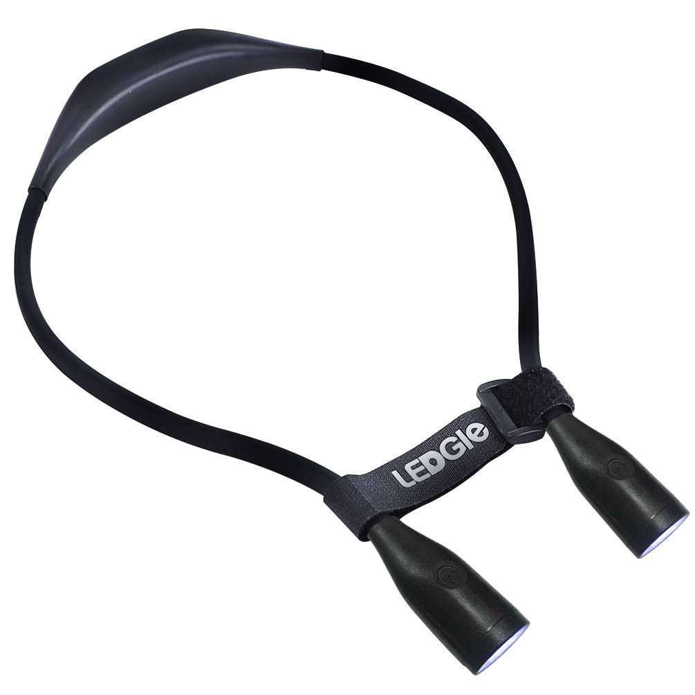 【送料無料】LEDGLE ネックライト ledブックライト ウォーキングライト 0.4W 3レベル輝度調整 首掛け 角度調節可 夜間読書ライト 充電式 地震緊急用 (ブラック)