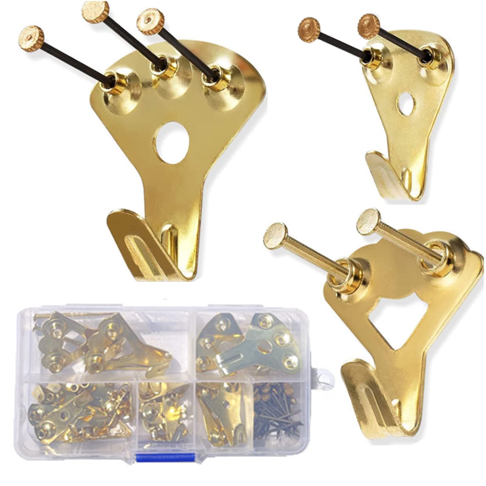 【送料無料】Godrii 壁掛けフック 26個セット 壁掛け釘 負荷30kg 石膏ボードや木の壁に釘で額縁を飾るのに便利 多機能フック 額縁 絵時計 写真服ハンガー キーハンガー ステンレス製額縁掛けセット