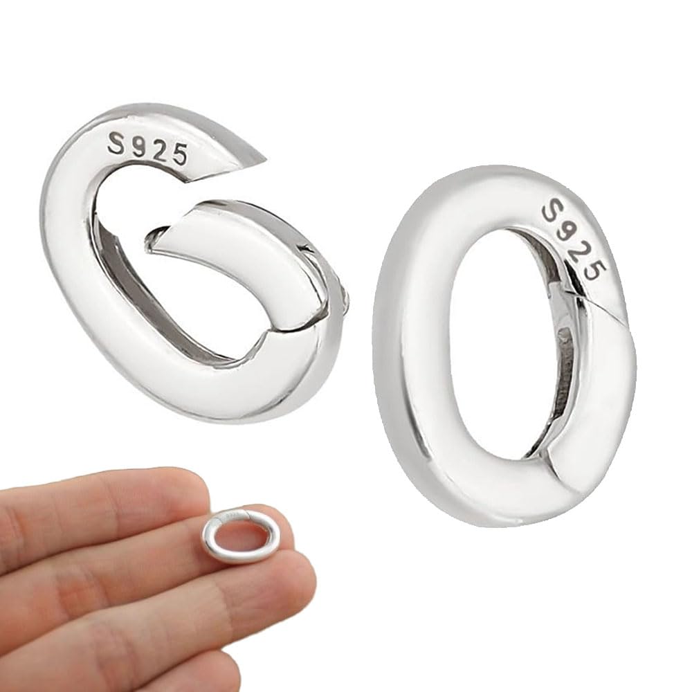 【送料無料】ESJNNK スターリングシルバー 925 銀 2枚セット ネックレス パーツ 輪っか ネックレス コ..