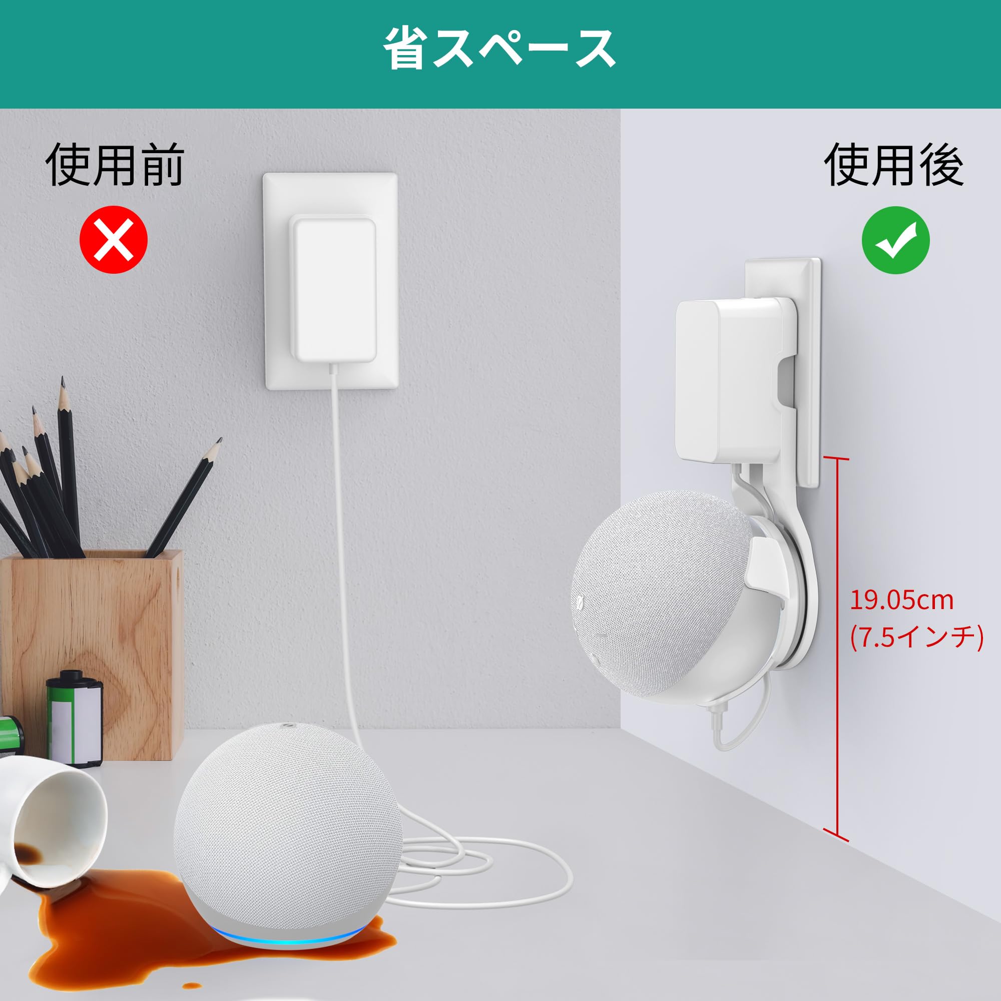 【送料無料】PlusAcc Dot 第5世代用壁掛けホルダー - ドット第5世代に対応保護ホル...