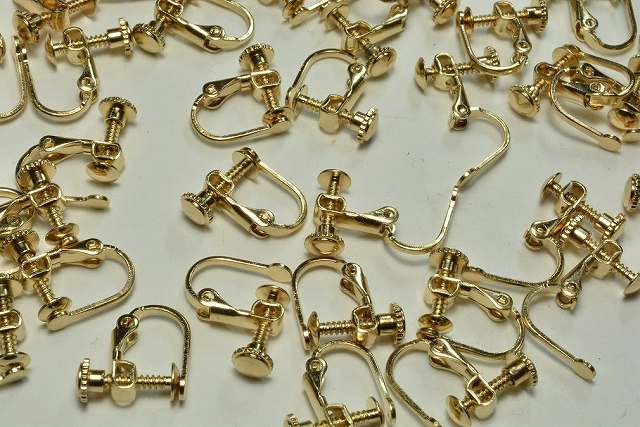 樂天商城 - イヤリング ネジバネ式 カン無 金 10個 15mm ピアス イヤリング アクセサリーパーツ ビーズクラブ [4582434327152]