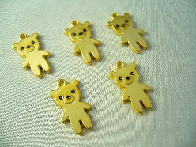 ビーズクラブ チャーム くま クマ 金 10個 24mm
