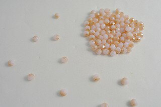 乐天商城 - ビーズクラブ ガラスビーズ ボタンカット No.92 6mm ピンク 連売り ビーズパーツ ネックレス ブレスレット