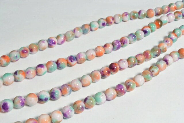 各粒：約8mm1連約40cm約48玉数量：1連ご購入前に必ずご確認ください 同梱と送料について 複数商品を一緒にご購入の場合は同梱発送いたします。送料は1件分のみとなります。他の商品もぜひご検討ください。 製品の製造・品質について 当店の商品は中国の提携工場等で大量生産を行っており、簡易検品を行っておりますが、 製造過程で小さな擦り傷、色ムラ、微細なダメージ等がある商品が混ざる場合がございます。 数量・計量について 一部の商品は重量での計測により、梱包しているものがございます。 数量に若干の誤差が生じる場合がございます。 色味・画像について 商品画像はできるだけ実物に近づけて撮影しておりますが、 光の加減やカメラ、モニター環境により、実物と色合いが異なる場合がございます。 個体差について 入荷時期やロットにより色調や質感に個体差があります。 特に天然素材を用いた商品は模様や色味が一点ずつ異なります。 サイズ表記について 商品のサイズは概寸です。多少の誤差はご了承ください。 安全上のご注意 小さなパーツを含む商品がございます。 小さなお子様の誤飲などには十分ご注意ください。 不具合・トラブルについて 万が一、商品の不具合や梱包ミス等がございましたら、 お手数ですが早めにご連絡ください。迅速に対応いたします。