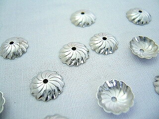 ビーズクラブ 座金 ビーズキャップ 羽 銀 シルバー 80個 10mm 天然石 パーツ ピア...