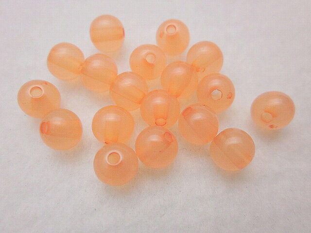 乐天商城 - ビーズクラブ プラスチックビーズ クリアオレンジ 丸型 6mm 100個