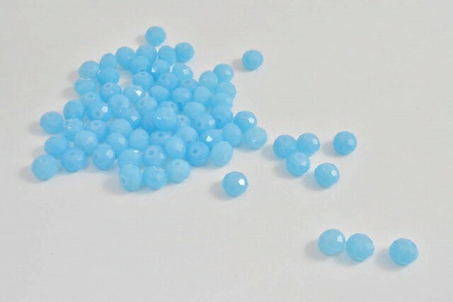 ビーズクラブ ガラスビーズ ボタンカット No.41 8mm ブルー 連売り ビーズパーツ ネックレス ブレスレット