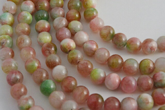 ビーズクラブ キャンディジェイド PR-3 ラウンド 6 mm 天然石 パステル カラフル 連売り パワーストーン ブレスレット
