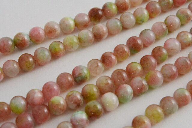 ビーズクラブ キャンディジェイド PR-3 ラウンド 6 mm 天然石 パステル カラフル 連売り パワーストーン ブレスレット