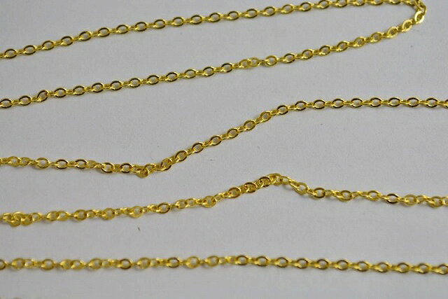 ビーズクラブ チェーン 大小 細 金 0.6mm×1.2mm 2mセット