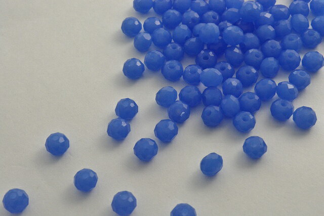 Glass Beads - ビーズクラブ ガラスビーズ ボタンカット No.43 6mm 青紫 連売り ビーズパーツ ネックレス ブレスレット