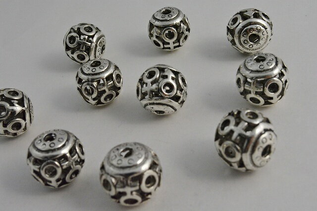 乐天商城 - ビーズクラブ ロンデル メタルビーズ ジェンダー 銀 15mm 1個 ブレスレット ネックレス 金具 金属ビーズ パーツ