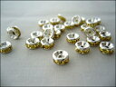 ビーズクラブ ロンデル メタルビーズ 銀 平型 黄色 45個 6mm ブレスレット ネックレス 金具 金属ビーズ パーツ